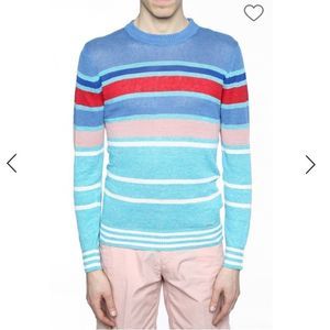 Diesel Colonial Striped Mens Pullover Sweater Large